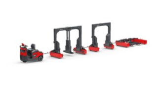 Die drei Rahmenvarianten der Linde Routenzüge LT10 – LT20 ermöglichen eine einfache Anpassung an individuelle Transportanforderungen. Die Routenzüge LT10 – LT20 von Linde Material Handling