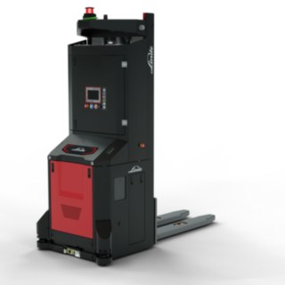 Ein automatisierter, kühlhaustauglicher I-MATIC CF Hochhubwagen von Linde Material Handling.