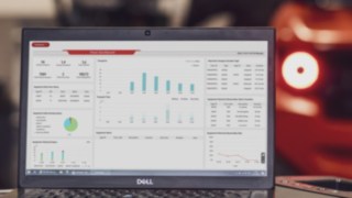 Laptop mit Benutzeroberfläche des Linde Warehouse Managers
