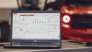 Laptop mit Benutzeroberfläche des Linde Warehouse Managers