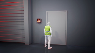 Animiertes Video zu Risiken beim Durchqueren von Türen von Fussgänger