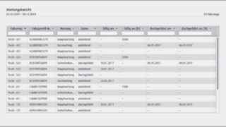 Servizio nel software di gestione delle flotte connect:desk di Linde Material Handling Nell’area “Servizio” del software di gestione delle flotte connect:desk di Linde Material Handling sono elencate le date di servizio e manutenzione dei veicoli.
