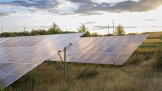 Photovoltaik-Freiflächenanlage am für Linde MH produzierenden Werk in Kołbaskowo, Polen