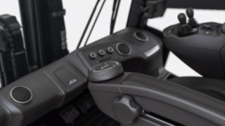 Für die Linde Steer Control sind zwei Bedienelemente verfügbar, hier das Mini-Wheel.