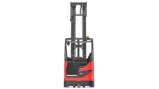 Le chariot à mât rétractable R20 Linde avec le nouveau mât rétractable. Le chariot à mât rétractable R20 Linde avec le nouveau mât rétractable.