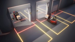 Linde Door Control reduziert die Geschwindigkeit von Flurförderzeugen an Industrietoren und hilft, Kollisionen zu vermeiden.